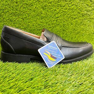 Clarks Whiddon Step Mens Size 11 Black Casual Classic Leather Dress Loafer Shoes